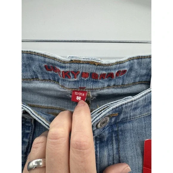 Lucky Brand Low Rise Flare 12 31 Light Wash Retro Y2K Patch Pockets Western Flap - Picture 5 of 10